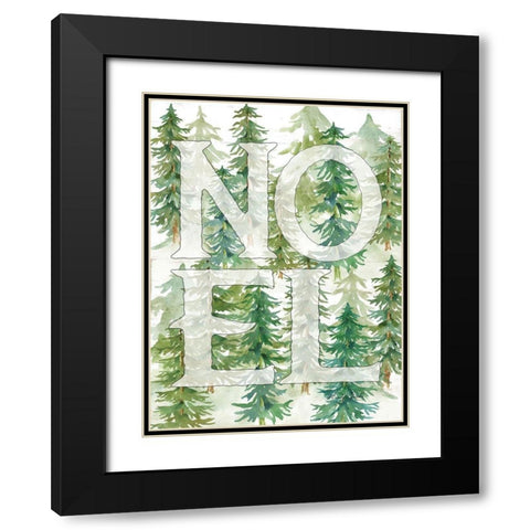 Noel Black Modern Wood Framed Art Print with Double Matting by Jacobs, Cindy