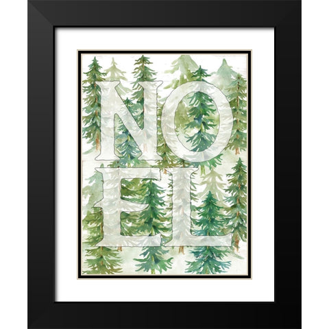 Noel Black Modern Wood Framed Art Print with Double Matting by Jacobs, Cindy
