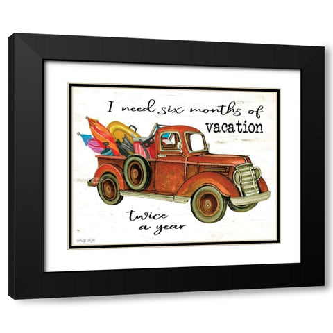 Vacation Truck Black Modern Wood Framed Art Print with Double Matting by Jacobs, Cindy