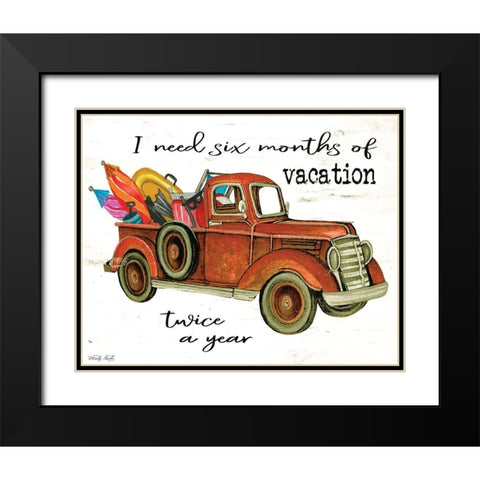 Vacation Truck Black Modern Wood Framed Art Print with Double Matting by Jacobs, Cindy