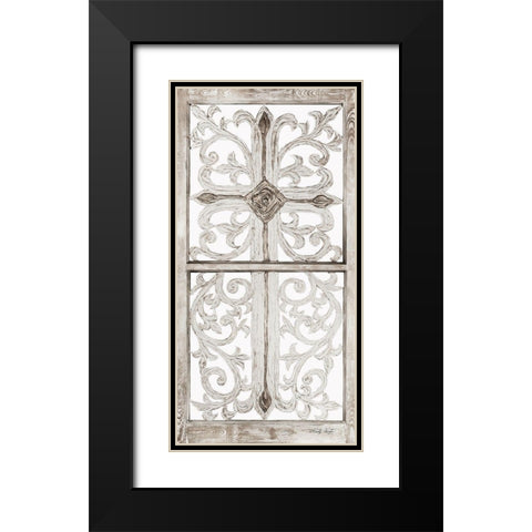 Ornate Cross Black Modern Wood Framed Art Print with Double Matting by Jacobs, Cindy