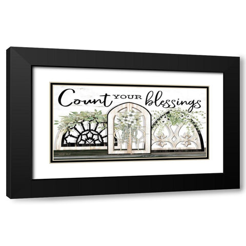 Count Your Blessings Black Modern Wood Framed Art Print with Double Matting by Jacobs, Cindy