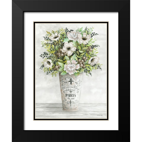 French Floral II  Black Modern Wood Framed Art Print with Double Matting by Jacobs, Cindy