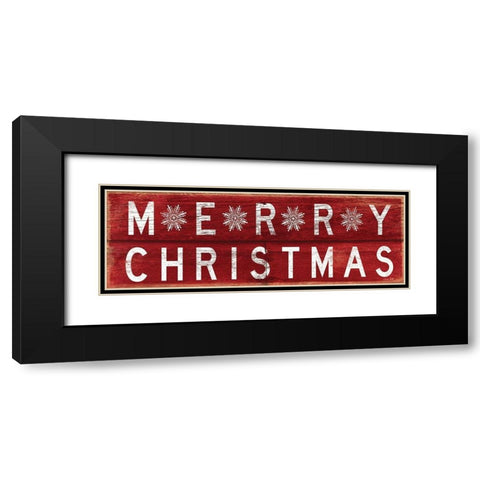 Merry Christmas Black Modern Wood Framed Art Print with Double Matting by Jacobs, Cindy