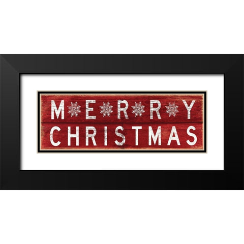 Merry Christmas Black Modern Wood Framed Art Print with Double Matting by Jacobs, Cindy