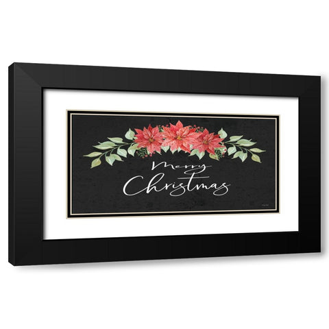 Merry Christmas Black Modern Wood Framed Art Print with Double Matting by Jacobs, Cindy