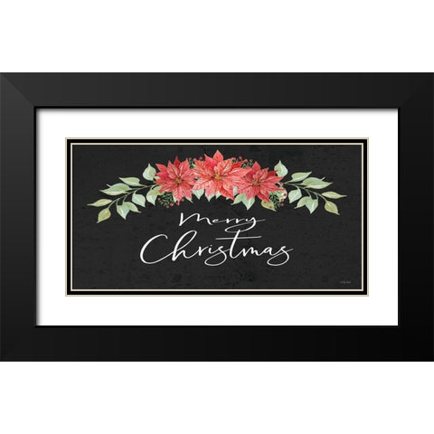 Merry Christmas Black Modern Wood Framed Art Print with Double Matting by Jacobs, Cindy