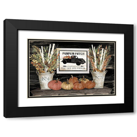 Pumpkin Patch Still Life Black Modern Wood Framed Art Print with Double Matting by Jacobs, Cindy