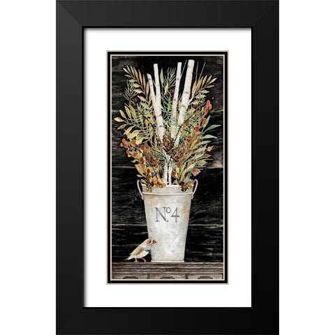 No. 4 Fall Flowers and Birch 1    Black Modern Wood Framed Art Print with Double Matting by Jacobs, Cindy