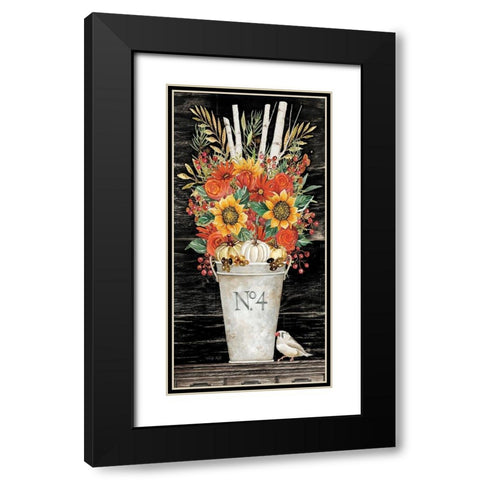 No. 4 Fall Flowers and Birch 2 Black Modern Wood Framed Art Print with Double Matting by Jacobs, Cindy
