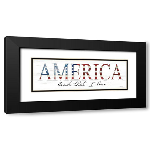 America Land That I Love Black Modern Wood Framed Art Print with Double Matting by Jacobs, Cindy