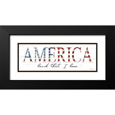 America Land That I Love Black Modern Wood Framed Art Print with Double Matting by Jacobs, Cindy