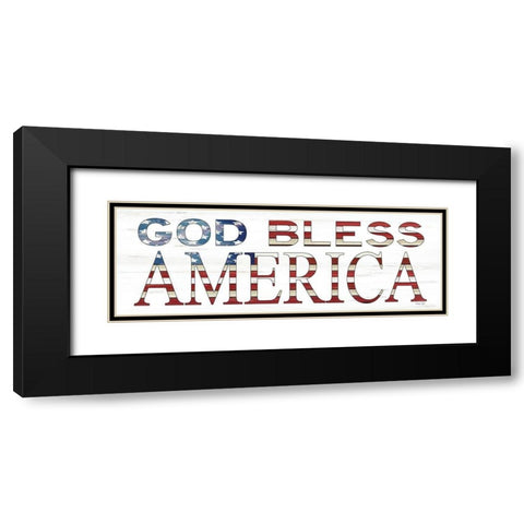 God Bless America    Black Modern Wood Framed Art Print with Double Matting by Jacobs, Cindy
