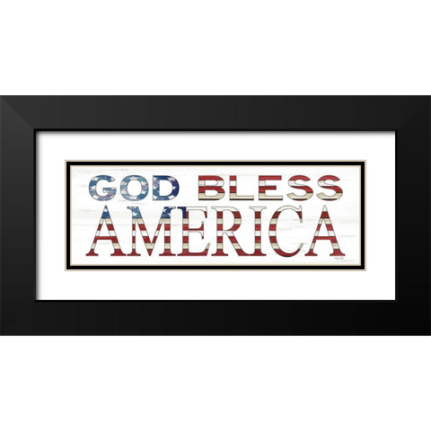 God Bless America    Black Modern Wood Framed Art Print with Double Matting by Jacobs, Cindy