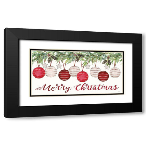 Merry Christmas Black Modern Wood Framed Art Print with Double Matting by Jacobs, Cindy