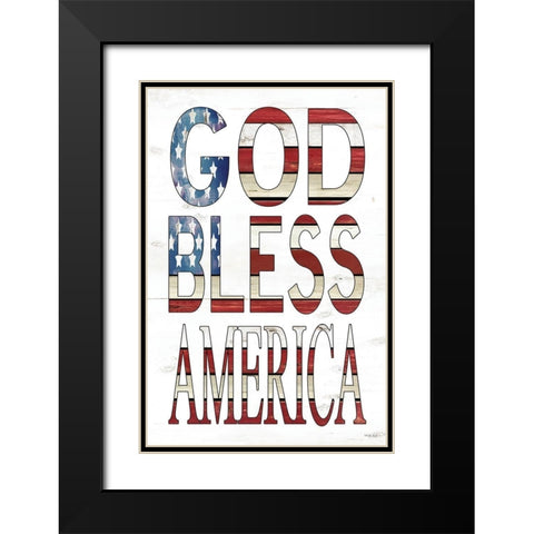 God Bless America    Black Modern Wood Framed Art Print with Double Matting by Jacobs, Cindy