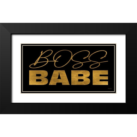 Boss Babe Black Modern Wood Framed Art Print with Double Matting by Jacobs, Cindy