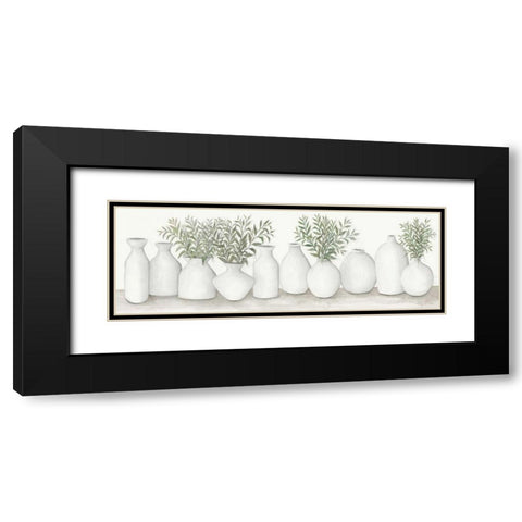White Vases Still Life Black Modern Wood Framed Art Print with Double Matting by Jacobs, Cindy