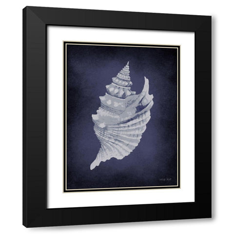Blue Seashell I     Black Modern Wood Framed Art Print with Double Matting by Jacobs, Cindy