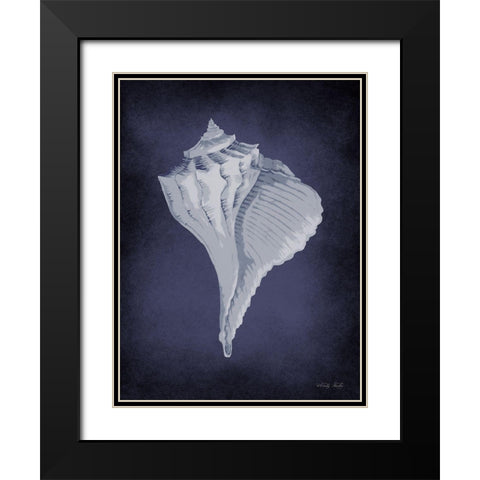 Blue Seashell II      Black Modern Wood Framed Art Print with Double Matting by Jacobs, Cindy