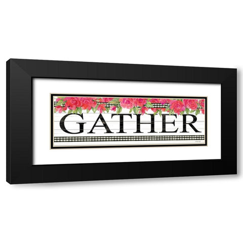 Fuchsia Gather Black Modern Wood Framed Art Print with Double Matting by Jacobs, Cindy