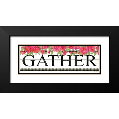Fuchsia Gather Black Modern Wood Framed Art Print with Double Matting by Jacobs, Cindy