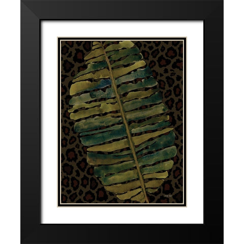 Banana Leaf Black Modern Wood Framed Art Print with Double Matting by Jacobs, Cindy