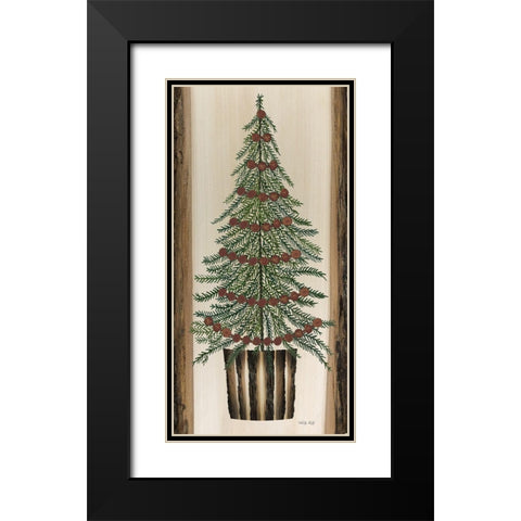 Woodland Fir Tree Black Modern Wood Framed Art Print with Double Matting by Jacobs, Cindy