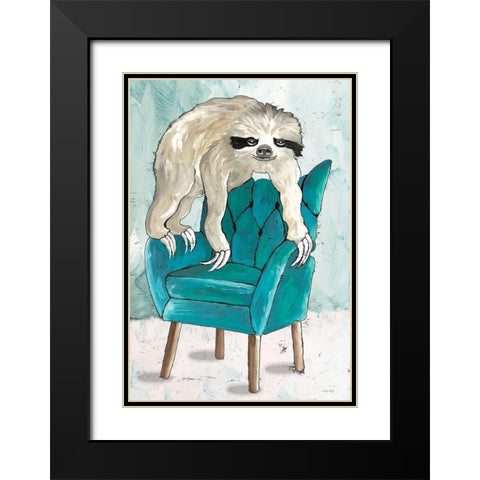 Chill Sloth II Black Modern Wood Framed Art Print with Double Matting by Jacobs, Cindy