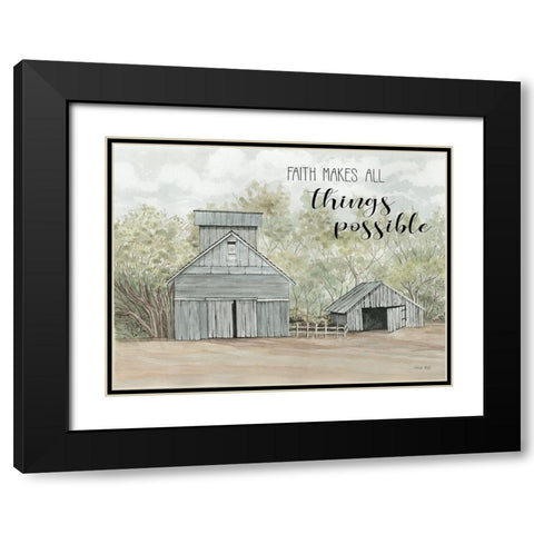Faith Makes All Things Possible Black Modern Wood Framed Art Print with Double Matting by Jacobs, Cindy