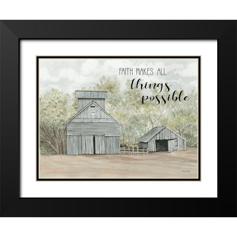Faith Makes All Things Possible Black Modern Wood Framed Art Print with Double Matting by Jacobs, Cindy