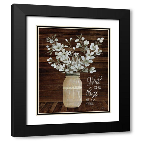 All Things are Possible Black Modern Wood Framed Art Print with Double Matting by Jacobs, Cindy