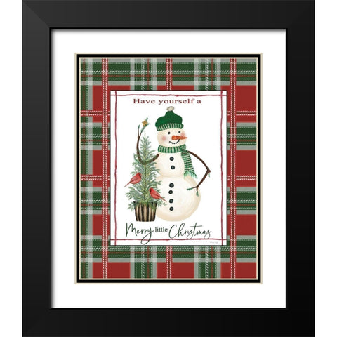 Merry Little Christmas Black Modern Wood Framed Art Print with Double Matting by Jacobs, Cindy