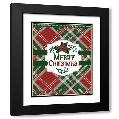 Merry Christmas Black Modern Wood Framed Art Print with Double Matting by Jacobs, Cindy
