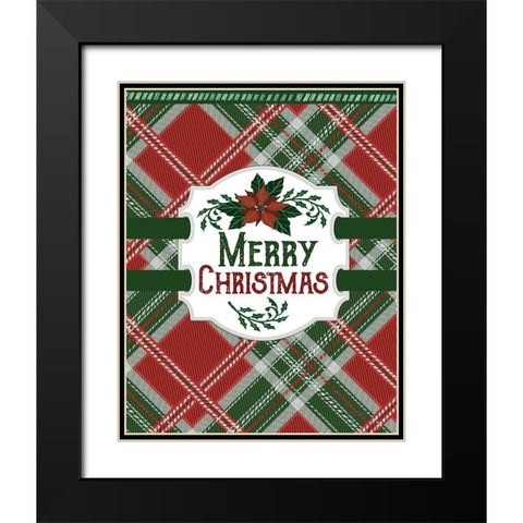 Merry Christmas Black Modern Wood Framed Art Print with Double Matting by Jacobs, Cindy