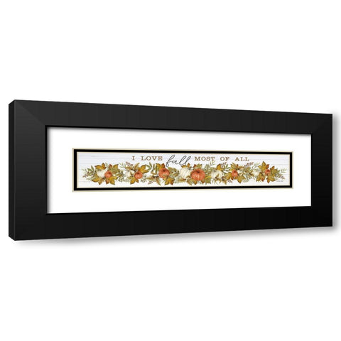 I Love Fall Pumpkins Black Modern Wood Framed Art Print with Double Matting by Jacobs, Cindy