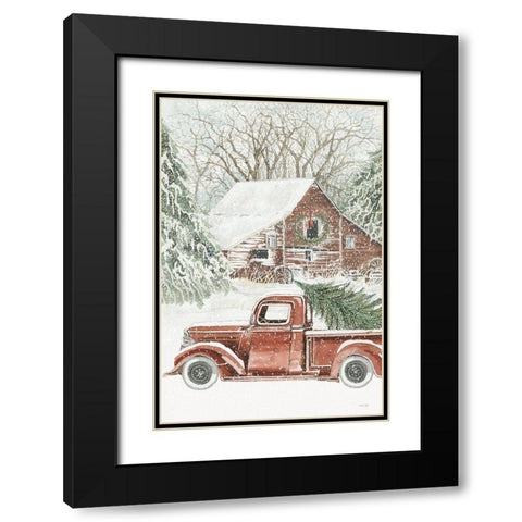 Down Home Christmas Black Modern Wood Framed Art Print with Double Matting by Jacobs, Cindy