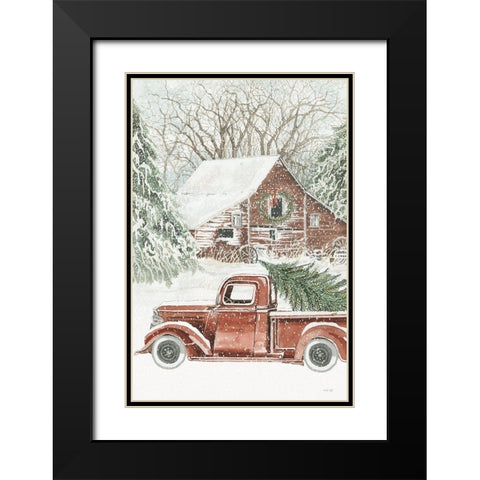 Down Home Christmas Black Modern Wood Framed Art Print with Double Matting by Jacobs, Cindy