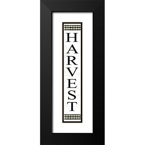 Harvest Sign Black Modern Wood Framed Art Print with Double Matting by Jacobs, Cindy