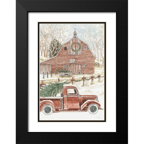 Christmas Trees for the Holidays Black Modern Wood Framed Art Print with Double Matting by Jacobs, Cindy