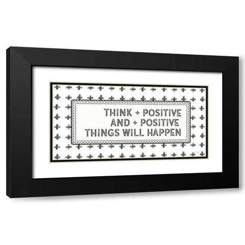 Think + Positive Black Modern Wood Framed Art Print with Double Matting by Jacobs, Cindy