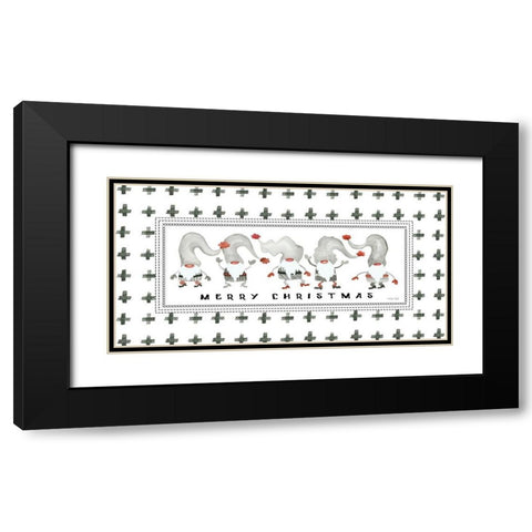 Merry Christmas Gnomes Black Modern Wood Framed Art Print with Double Matting by Jacobs, Cindy