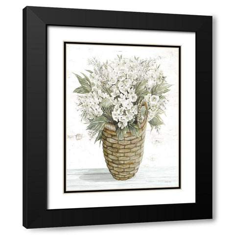 Hydrangea Basket    Black Modern Wood Framed Art Print with Double Matting by Jacobs, Cindy