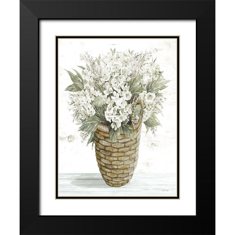 Hydrangea Basket    Black Modern Wood Framed Art Print with Double Matting by Jacobs, Cindy