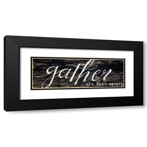Gather - Six Feet Apart Black Modern Wood Framed Art Print with Double Matting by Jacobs, Cindy