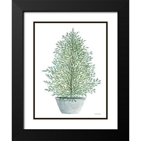 Cedar Tree in Pot Black Modern Wood Framed Art Print with Double Matting by Jacobs, Cindy