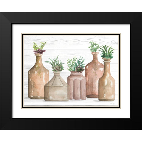 Botanical Terra Cotta II Black Modern Wood Framed Art Print with Double Matting by Jacobs, Cindy