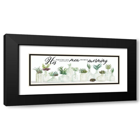 His Mercies are New Every Morning Black Modern Wood Framed Art Print with Double Matting by Jacobs, Cindy