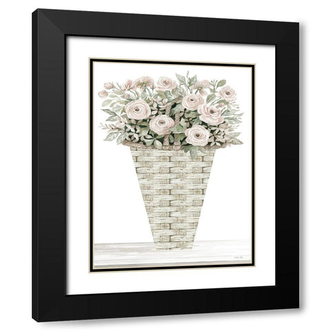 Ranunculus Romance Black Modern Wood Framed Art Print with Double Matting by Jacobs, Cindy