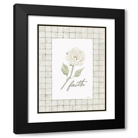 Faith Flower Black Modern Wood Framed Art Print with Double Matting by Jacobs, Cindy